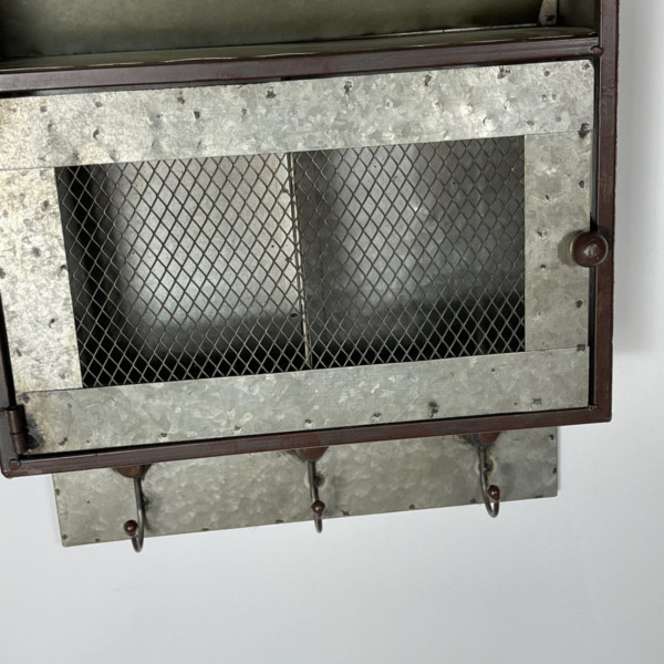 Metal Wall Storage Unit with Hooks Metal Wall Storage Unit with Hooks