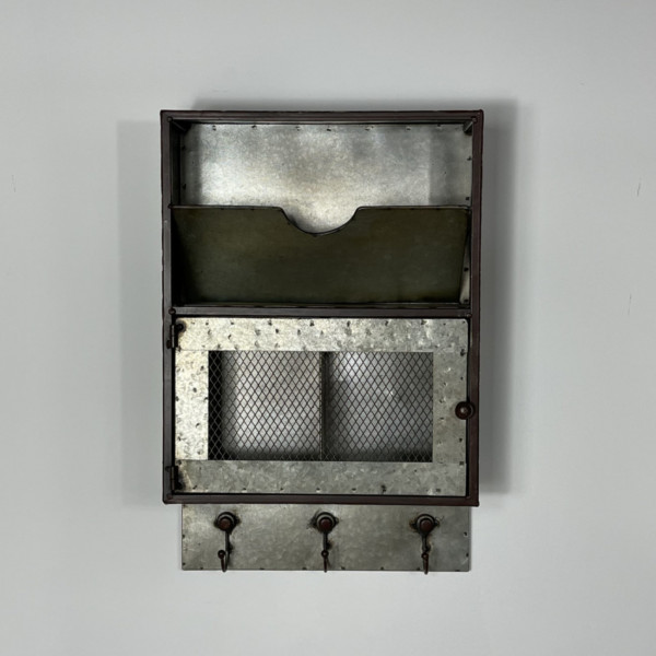 Metal Wall Storage Unit with Hooks Metal Wall Storage Unit with Hooks