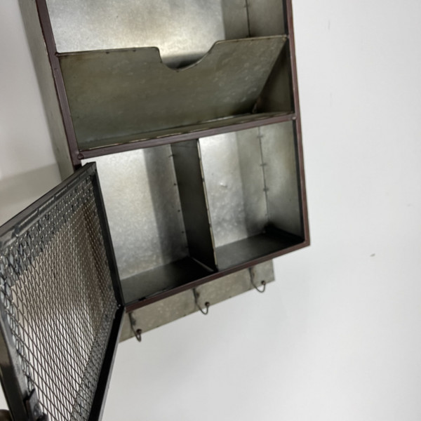 Metal Wall Storage Unit with Hooks Metal Wall Storage Unit with Hooks
