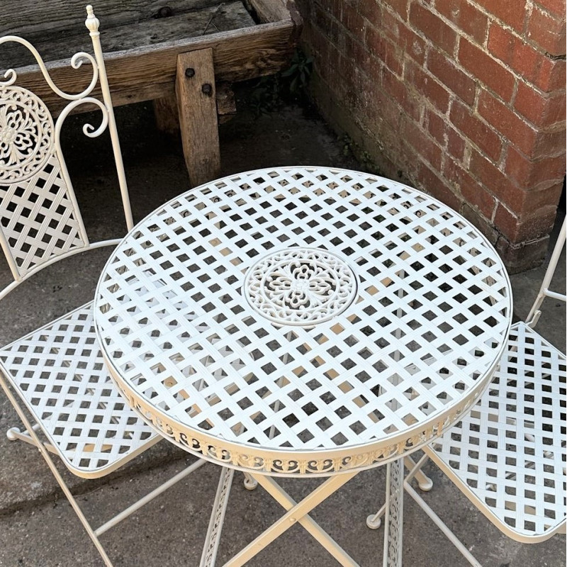 White Outdoor Bistro Set White Outdoor Bistro Set