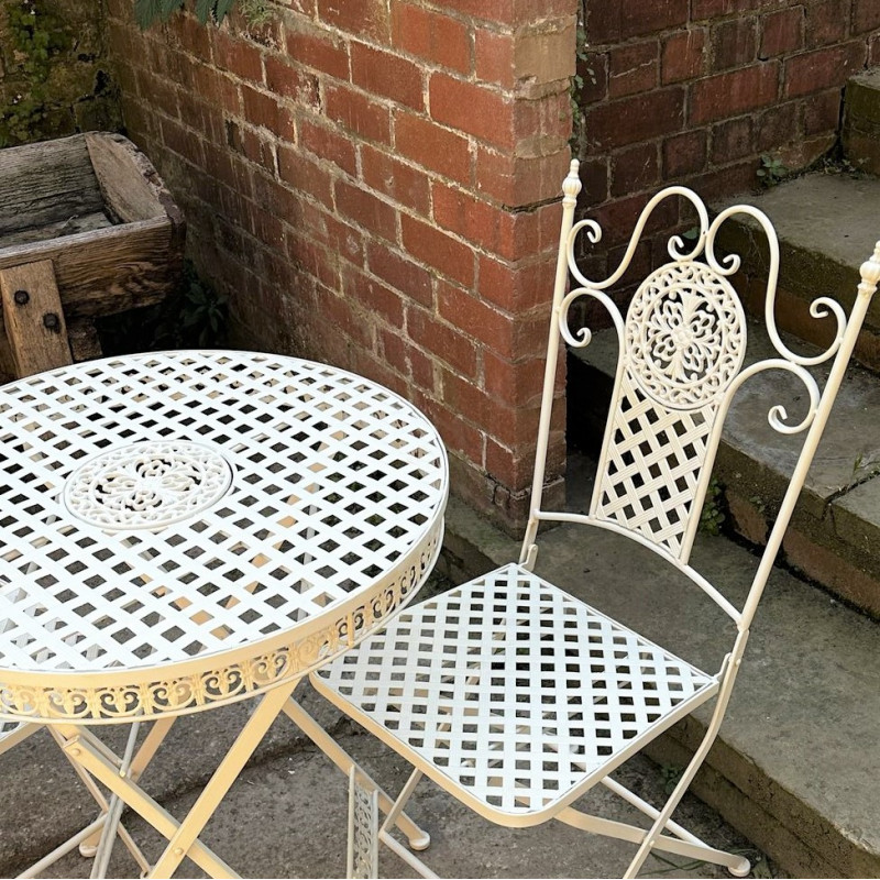 White Outdoor Bistro Set White Outdoor Bistro Set