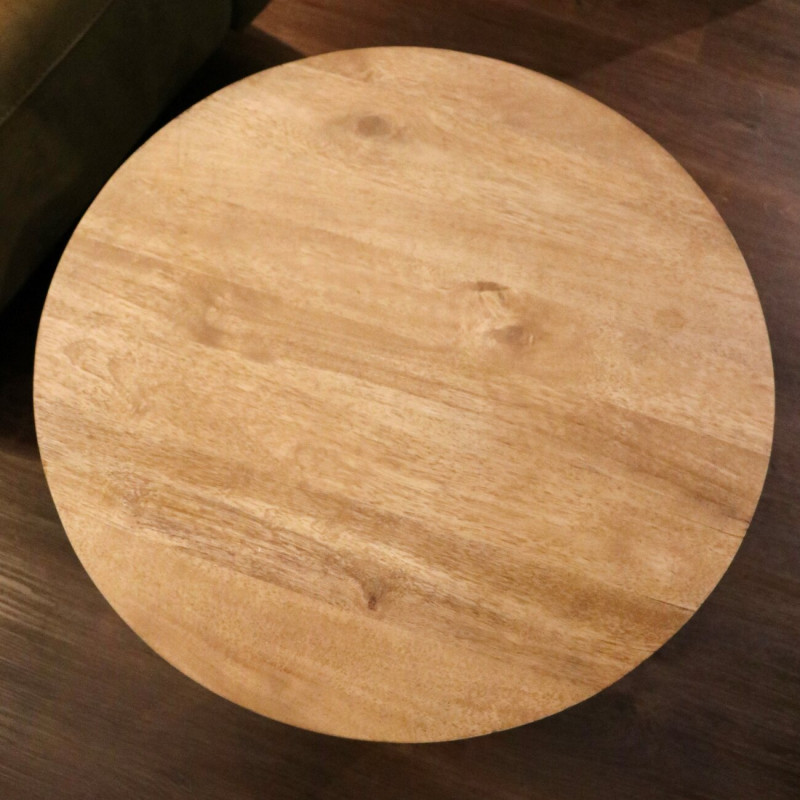 Wooden Side Table with Thick Tripod Legs