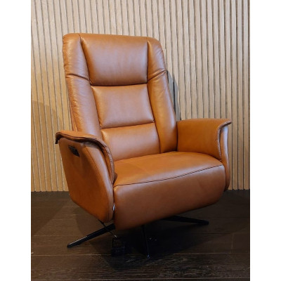 Fast Track Rupert Electric Recliner Chair in Cognac Leather