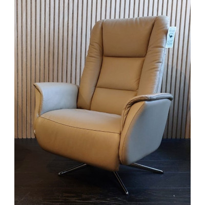 Fast Track Rupert Electric Recliner Chair in Khaki Leather