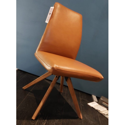 Fast Track Ergo Armless Dining Chair in Cognac Leather