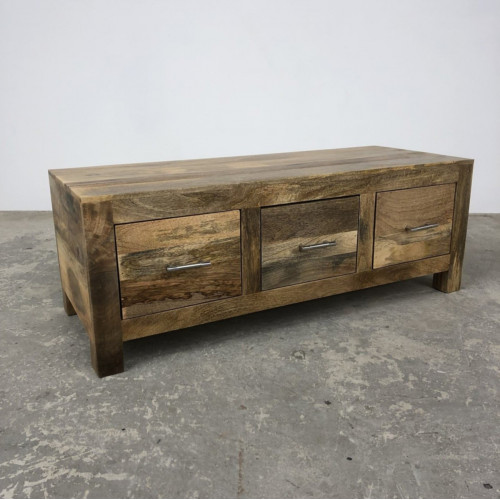 Boxy Mango 3 Drawer Coffee Table