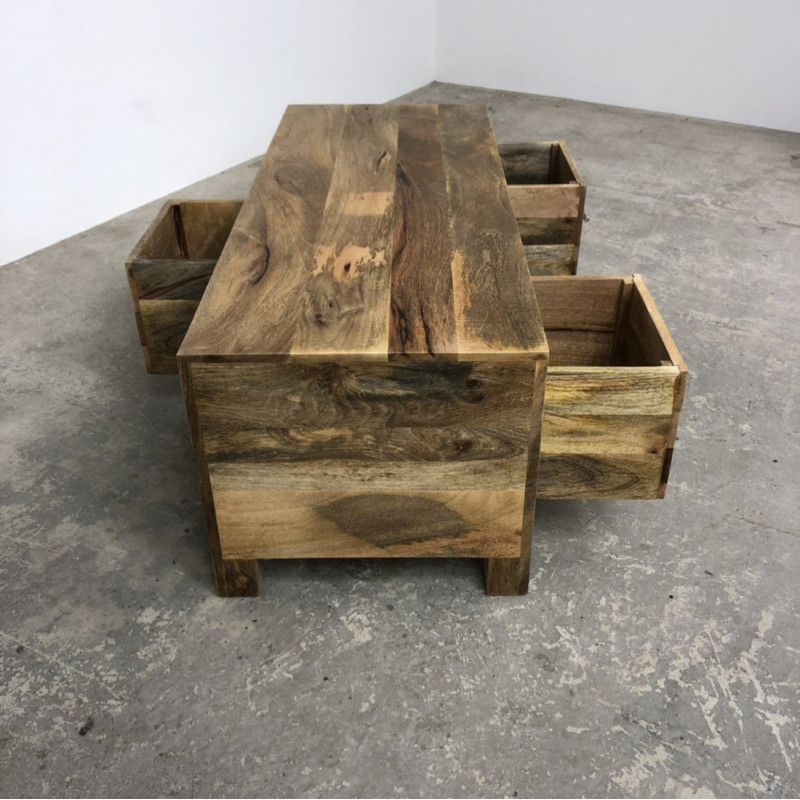 Boxy Mango 3 Drawer Coffee Table