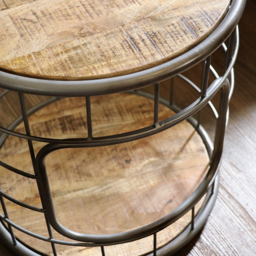 Mango and Wire Side Table