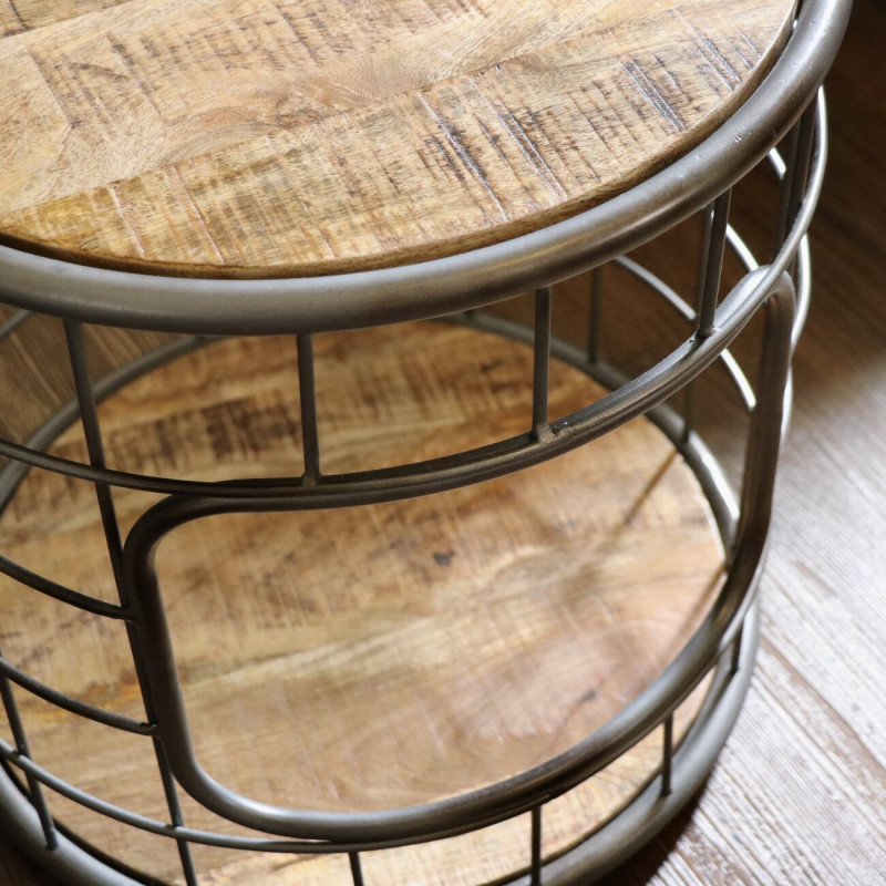 Mango and Wire Side Table