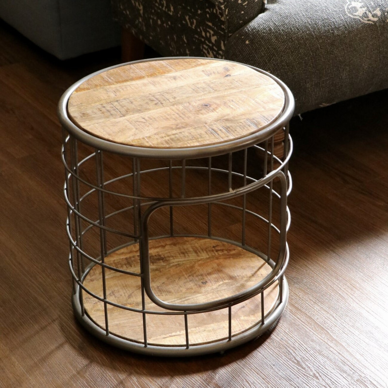 Mango and Wire Side Table