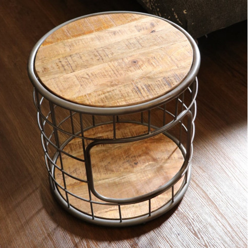 Mango and Wire Side Table