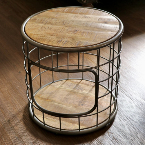 Mango and Wire Side Table