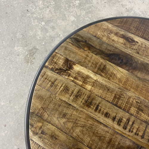 Mango and Steel Wired Round Coffee Table 