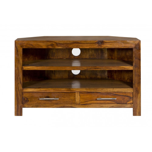 Boxy Sheesham Corner TV Unit