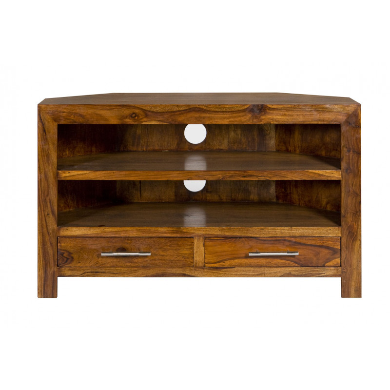 Boxy Sheesham Corner TV Unit