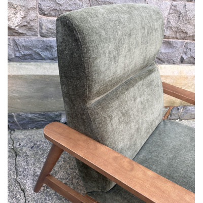 Idris Chair and Stool Olive Chenille