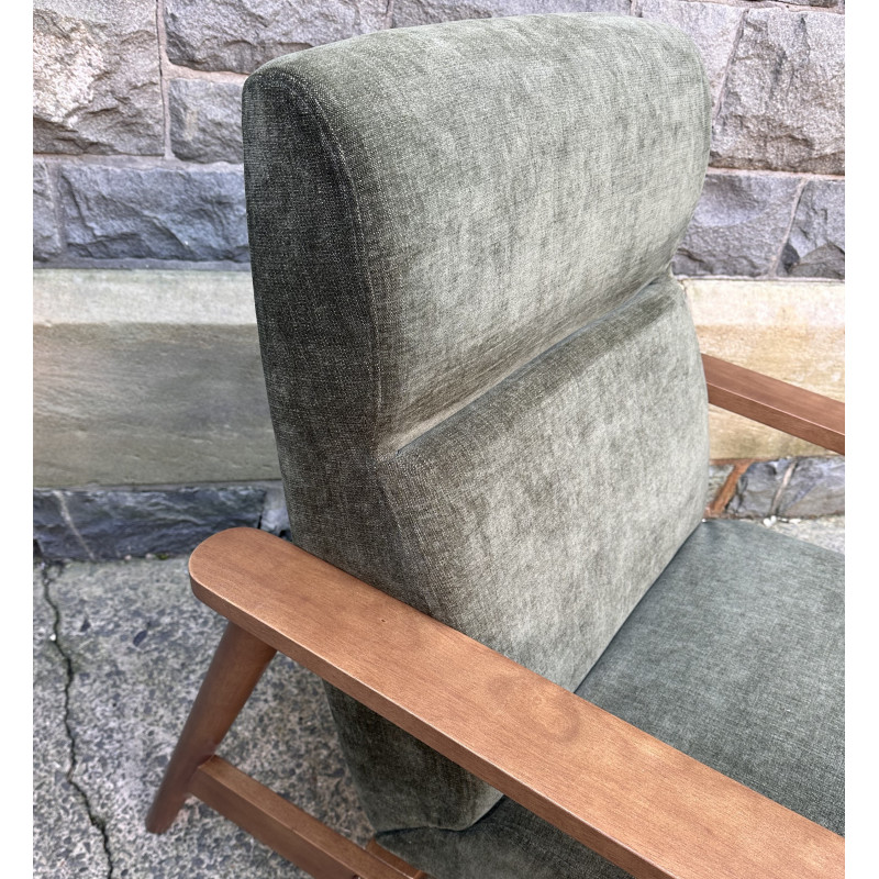 Idris Chair and Stool Olive Chenille