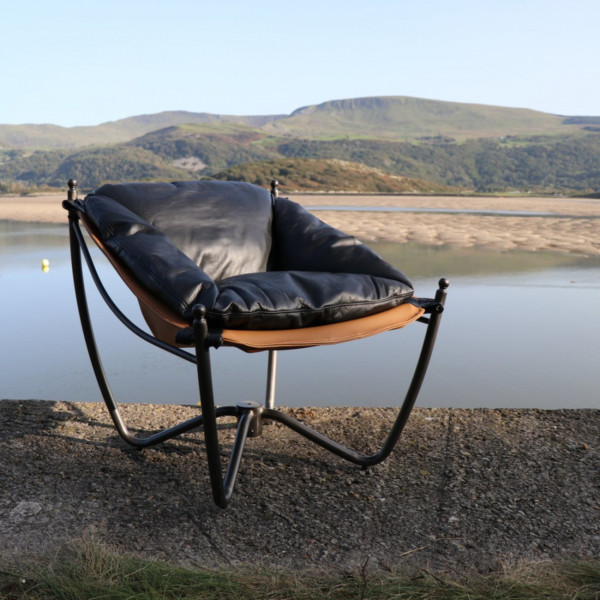 Black Feather Filled Suspend Chair Black Feather Filled Suspend Chair