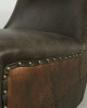 G Brown Leather Chair with Copper Back G Brown Leather Chair with Copper Back