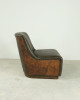 G Brown Leather Chair with Copper Back G Brown Leather Chair with Copper Back
