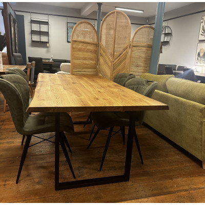 Fargo European Oak Fast Track Table Thin Metal Legs