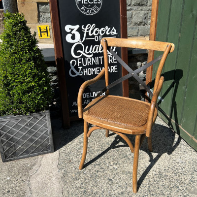 Oyster Cross Back Carver Chair 