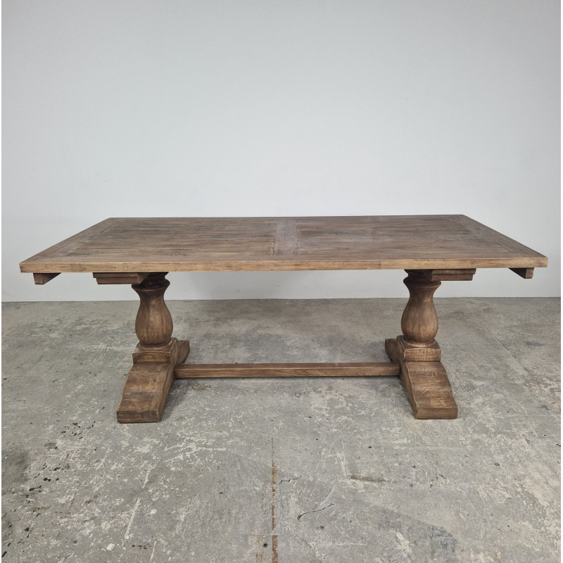 Oyster Elm Dining Table with Extending Leaves