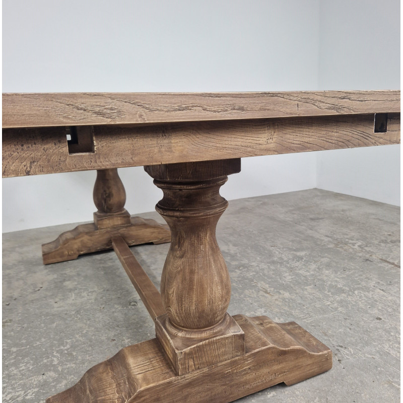 Oyster Elm Dining Table with Extending Leaves