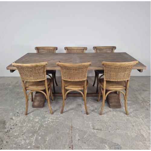 Oyster Elm Dining Table with Extending Leaves