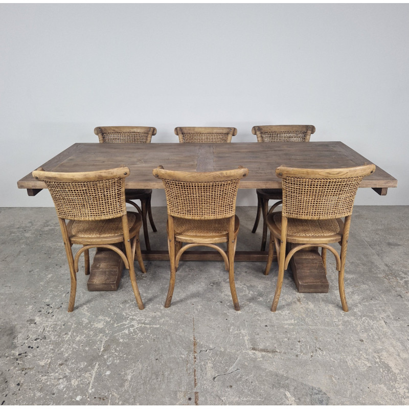 Oyster Elm Dining Table with Extending Leaves