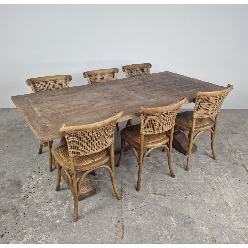 Oyster Elm Dining Table with Extending Leaves