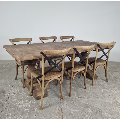 Oyster Elm Dining Table with Extending Leaves
