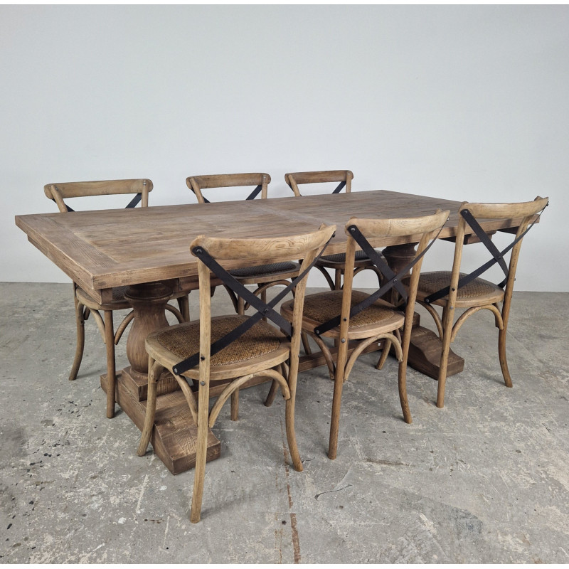 Oyster Elm Dining Table with Extending Leaves