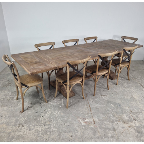 Oyster Elm Dining Table with Extending Leaves