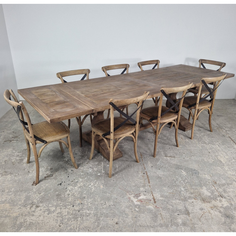 Oyster Elm Dining Table with Extending Leaves