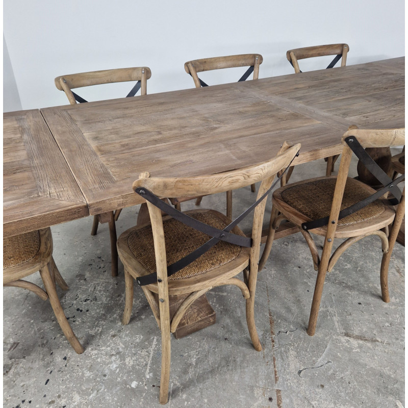 Oyster Elm Dining Table with Extending Leaves