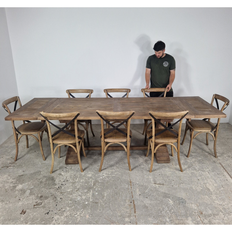 Oyster Elm Dining Table with Extending Leaves