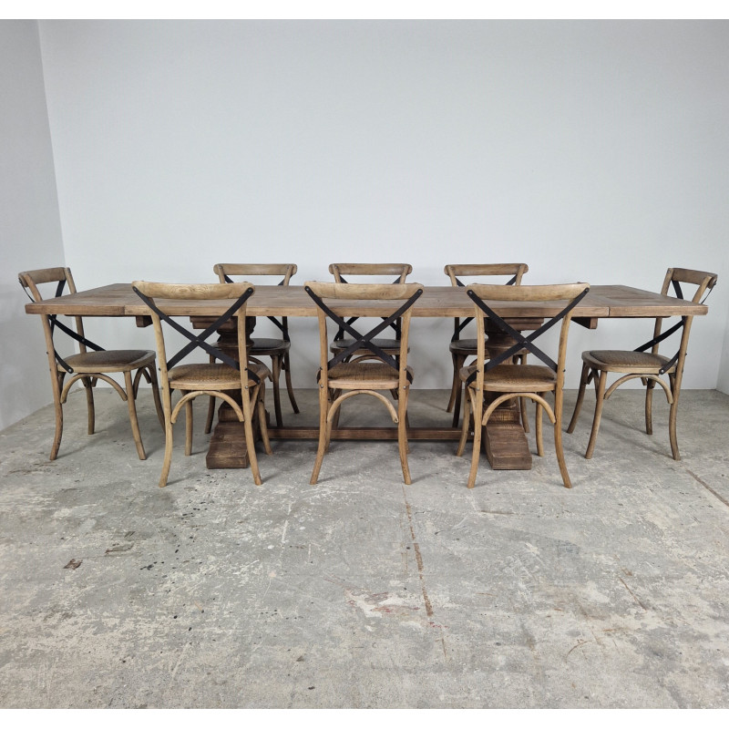 Oyster Elm Dining Table with Extending Leaves