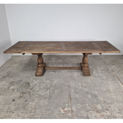 Oyster Elm Dining Table with Extending Leaves