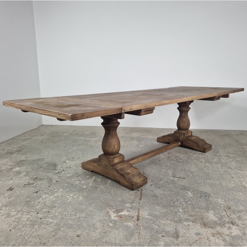 Oyster Elm Dining Table with Extending Leaves