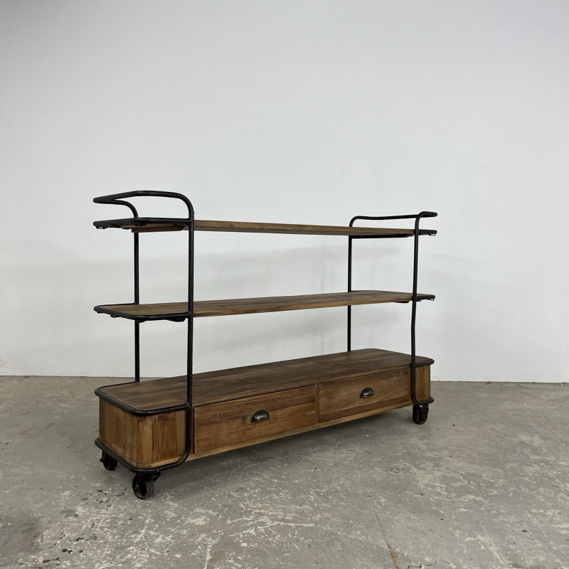 Oyster Shelf Console with 2 Drawers