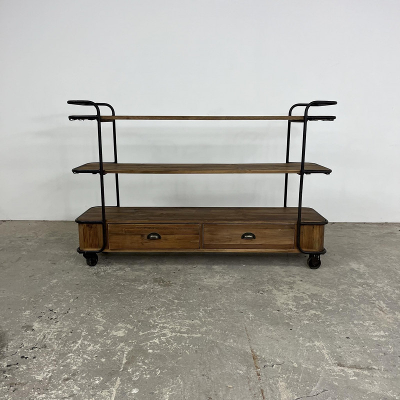 Oyster Shelf Console with 2 Drawers