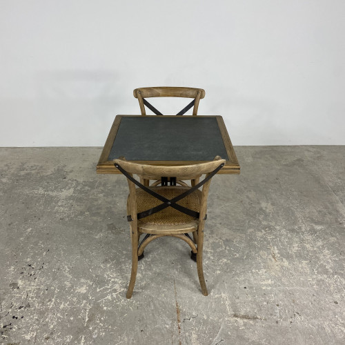 Oyster Square Cafe Table with Zinc Top