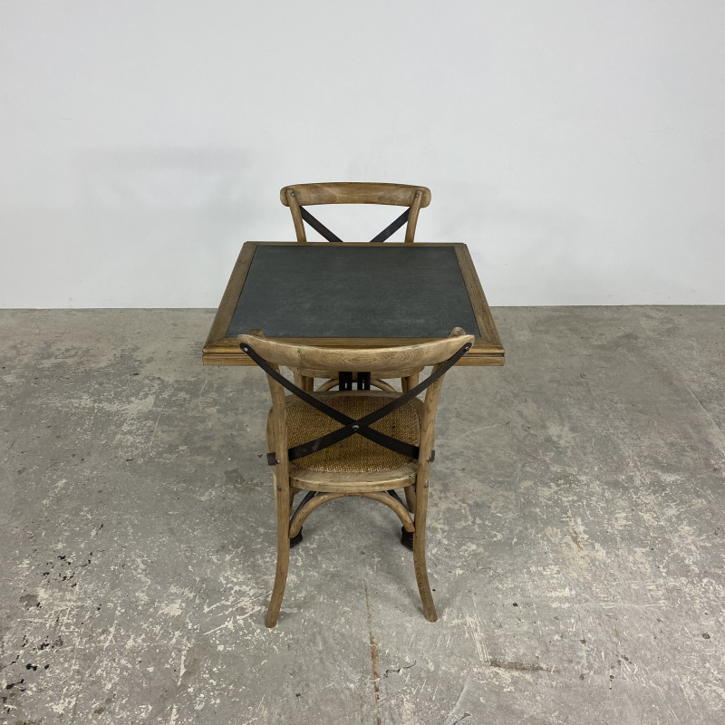 Oyster Square Cafe Table with Zinc Top