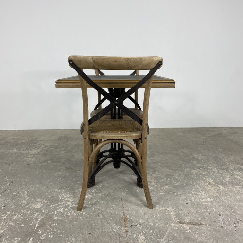 Oyster Square Cafe Table with Zinc Top
