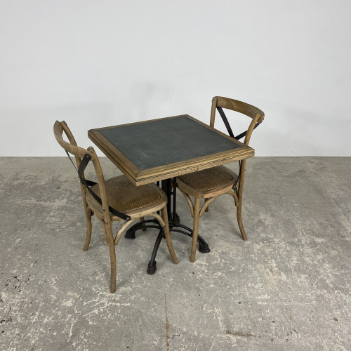 Oyster Square Cafe Table with Zinc Top