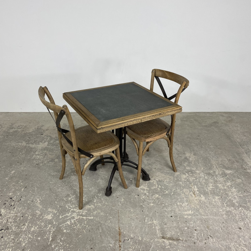 Oyster Square Cafe Table with Zinc Top