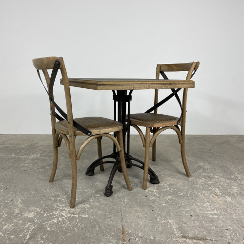 Oyster Square Cafe Table with Zinc Top