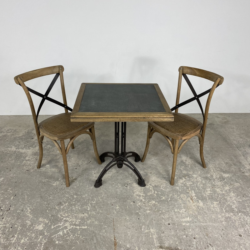 Oyster Square Cafe Table with Zinc Top