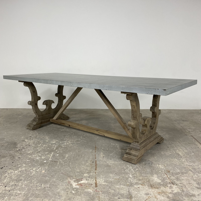 Ventura Zinc Top Dining Table Large